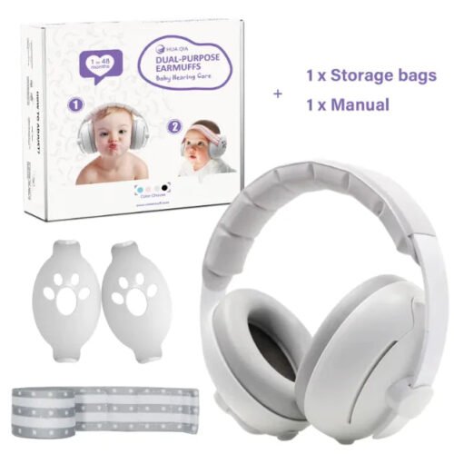 White Shell Gray Headband
