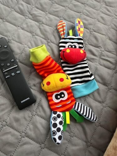 Cartoon Plush Socks Wrist Strap Rattles photo review