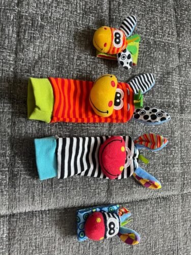 Cartoon Plush Socks Wrist Strap Rattles photo review